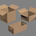 Modern Carton Paper Shell Packing Box Express Box Carton Box Leather Box 3d model