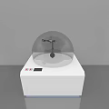 Transparent Dome Device With White Base Control Panel And Internal Black Structure 3d model