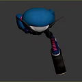 Owl Character Wearing Blue and Red Hoodie Holding Skateboard with Big Eyes on Gray Background