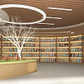 modern library 3d model