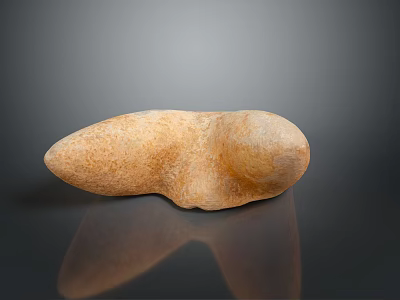 Natural Stone and Wood Decorative Piece with Textured Surface and Artisanal Craftsmanship 3d model