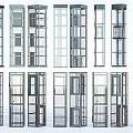Various Modern Elevator Design Options Featuring Glass Panels And Metal Frame Styles 3d model