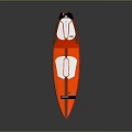 Modern Orange White Surfboard Water Transportation With Sleek Design And Brand Logo