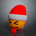 Funny Emoji With Red Santa Hat Winking Eyes And Sticking Tongue