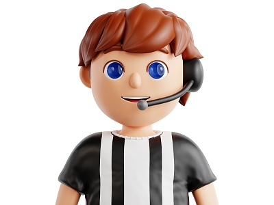 Modern Football Referee Man Cartoon Man 3d model