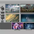 Modern projection screen TV home projection screen projector 3d model