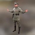 Man in Military Uniform Standing With Arms Outstretched and Upright Posture