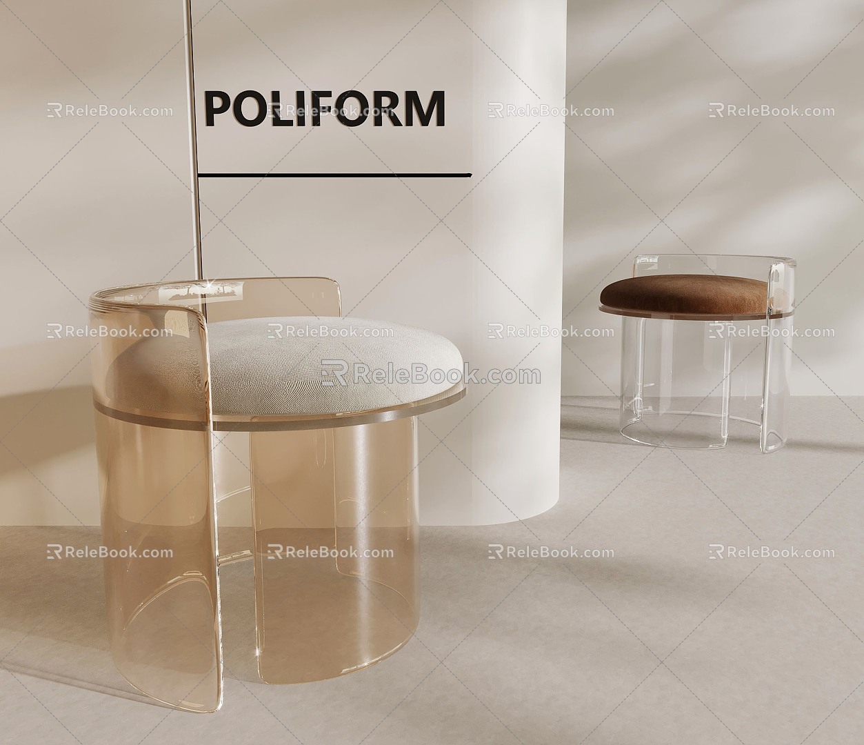 stool low stool round stool 3d model