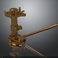Golden Precision Mechanical Device With Vertical Column Horizontal Handle And Base
