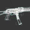 Tactical Assault Rifle With Black Body Magazine Stock And Barrel Design