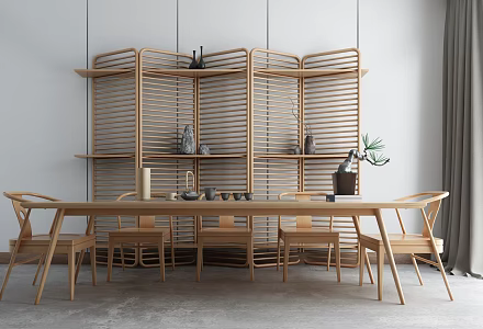 New Chinese Tea Table and Chair 3d model