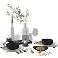 Modern Tableware Vase Set 3d model