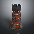 Tower defense sentry tower air defense watchtower observatory tower loft 3d model