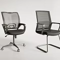 Ergonomic Office Chairs With Mesh Back Design Wheeled And Fixed Base Options 3d model