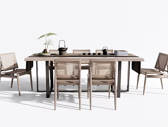 Quiet Tea Table and Chair 3d model