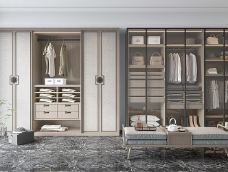 New Chinese Wardrobe Combination 3d model