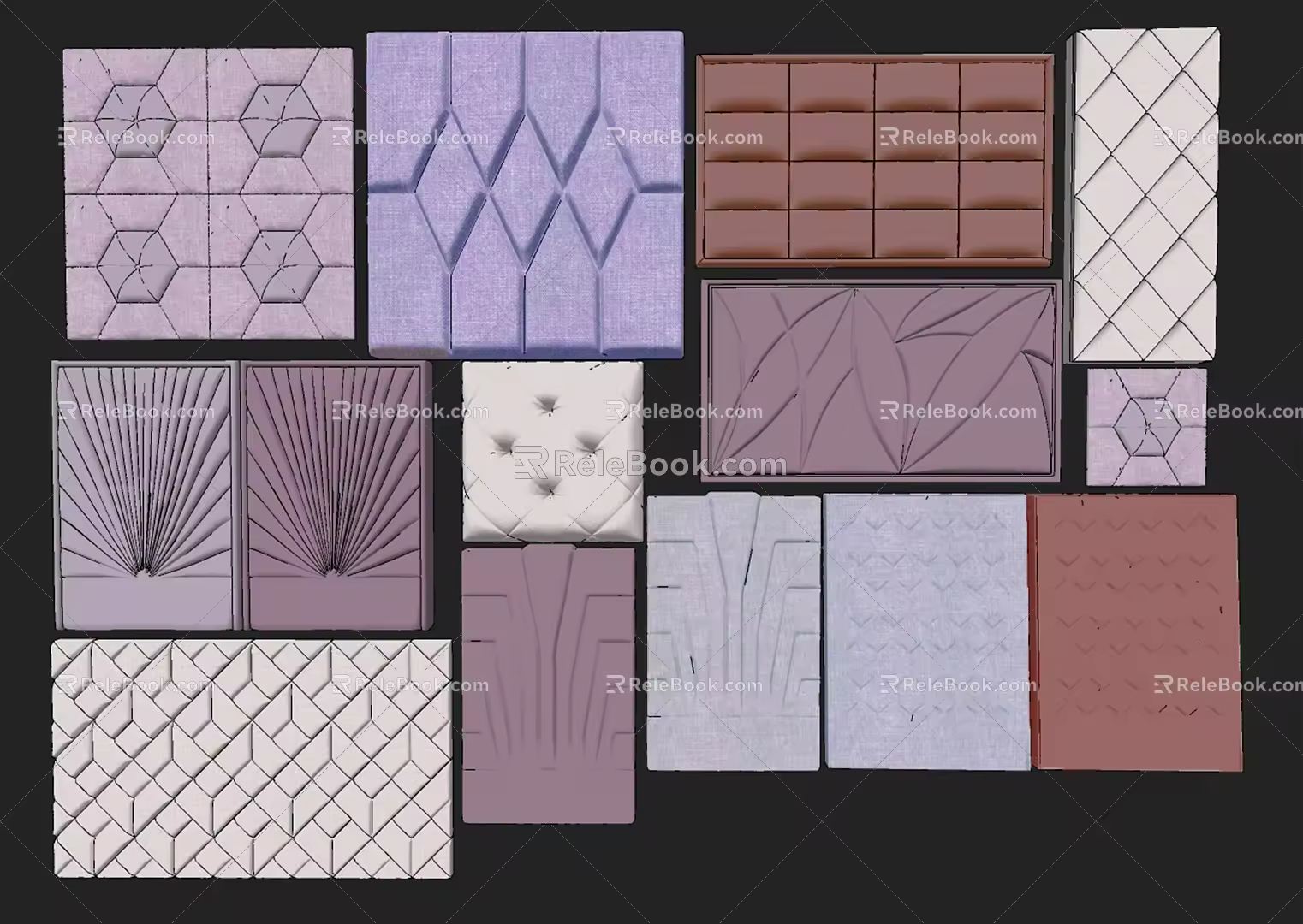 Modern Soft Bag Leather Soft Bag Combination 3d model