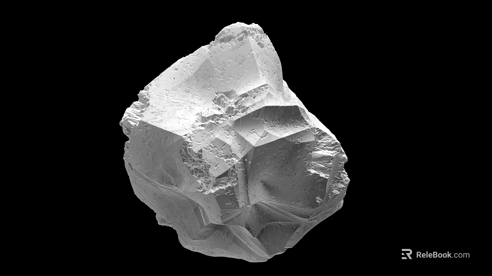 White Rockery Stone With Natural Irregular Shape And Rough Texture For Garden 3d model 