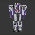 Purple And Silver Transformers Toy With Mechanical Structure And Yellow Head Details 3d model