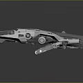 Futuristic Spacecraft Model 01 With Gray And White Mechanical Structure And Circular Cockpit