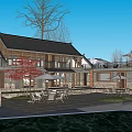 Traditional Rural Self Built House With Large Windows Surrounding Trees And Waterfront Terrace