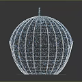 Modern Artistic Pergola With Spherical Metal Frame Hollowed Out Design And White Base