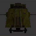Detailed Vintage Military Tank With Brownish Yellow Armor Metal Structure And Cannon
