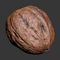 Walnut Tree Fresh Fruit Close Up View With Natural Texture Isolated On Dark Background 3d model