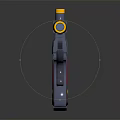 Futuristic Gun Weapon Design With Dual Scope Yellow Red Accents And Metallic Finish