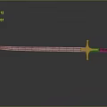 Shiny Medieval Sword With Metal Blade Golden Hilt Wooden Handle And Reflection On Dark Background