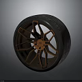 Modern Alloy Car Wheel With Orange Accent Rims And Black Tire Design Features