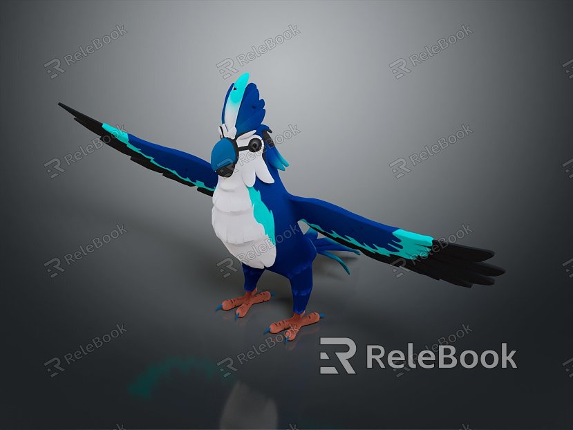 Modern parrot cartoon parrot anime parrot bird model