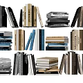 Assorted Books and Magazines in Stacks with Different Sizes and Colors
