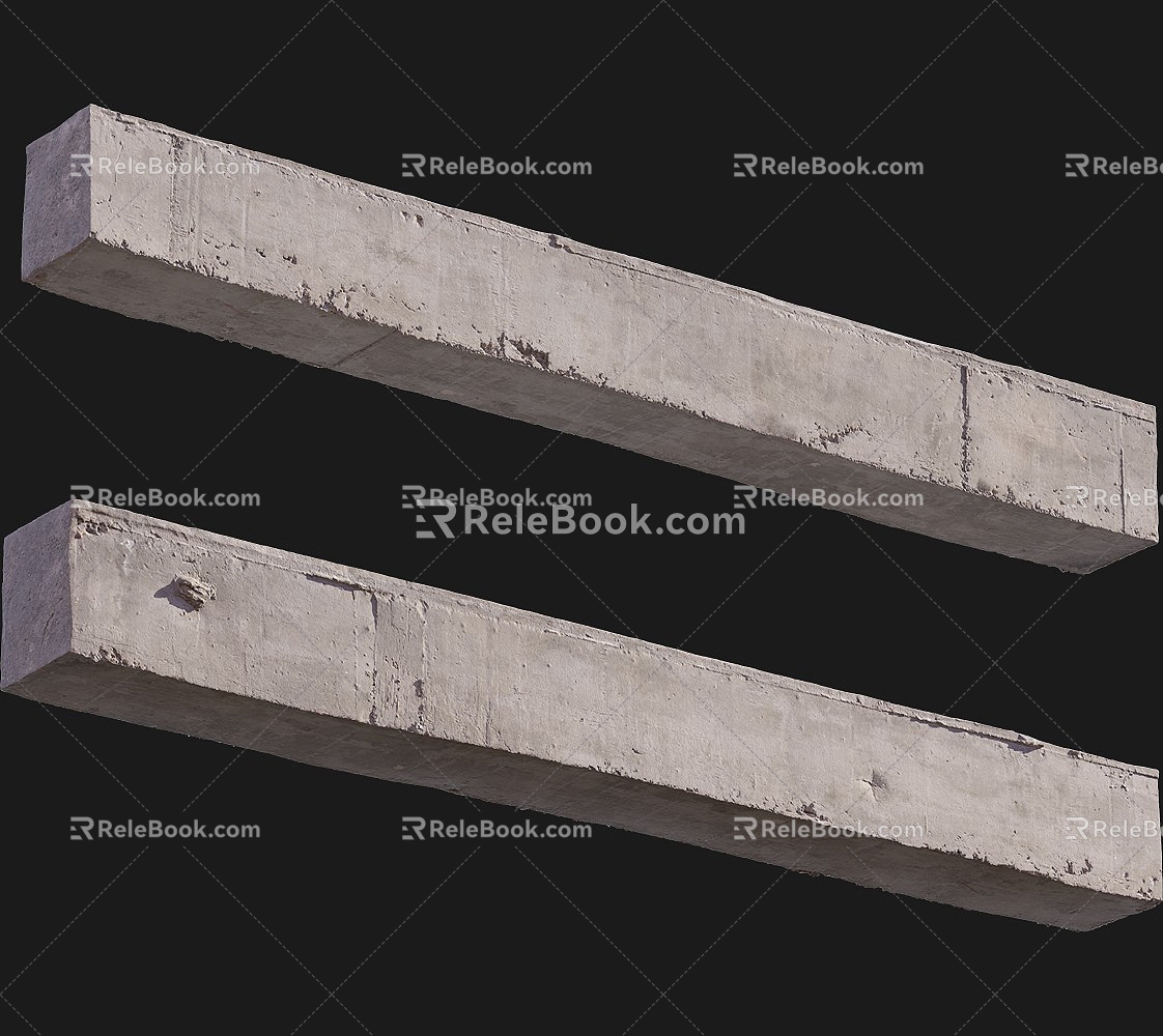 concrete beam construction beam cement column square cement column 3d model