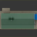 Small Building With Green Roof White Walls Windows Antenna And Sign