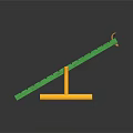 Green Wooden Ramp With Yellow Support Posts And Top Handle For Kids Play Equipment