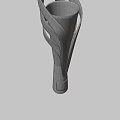 Streamlined Silver Trophy With Golden Top And Number 1 Base Design 3d model