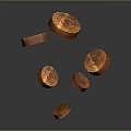Shiny Gold Coins Floating In Mid Air Against Gray Background