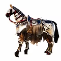 Intricately Decorated Horse With Ornate Saddle And Vibrant Artistic Details