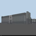 Modern Office Building Exterior Design With White Gray Facade And Regular Windows 3d model