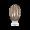 Game and Movie Character White Head Model With Brown Short Hair On Black Background
