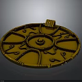 Fashionable Golden Circular Clothing Accessory With Intricate Patterns And Decorative Clasp