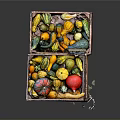 Stacked Wooden Crates Filled With Colorful Pumpkins And Gourds