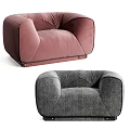 Modern Single Sofa in Pink and Gray Upholstered Cozy Design for Comfortable Seating 3d model