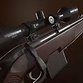 Two High Precision Hunting Rifles With Scopes And Wooden Stocks Displayed On Dark Background