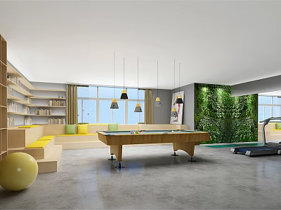Modern Billiard Room 3d model