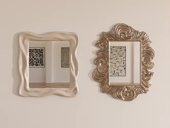 sea pattern mirror wave mirror 3d model