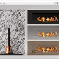 Modern Fireplace Styles With Marble Accent Walls And Realistic Flame Effects 3d model