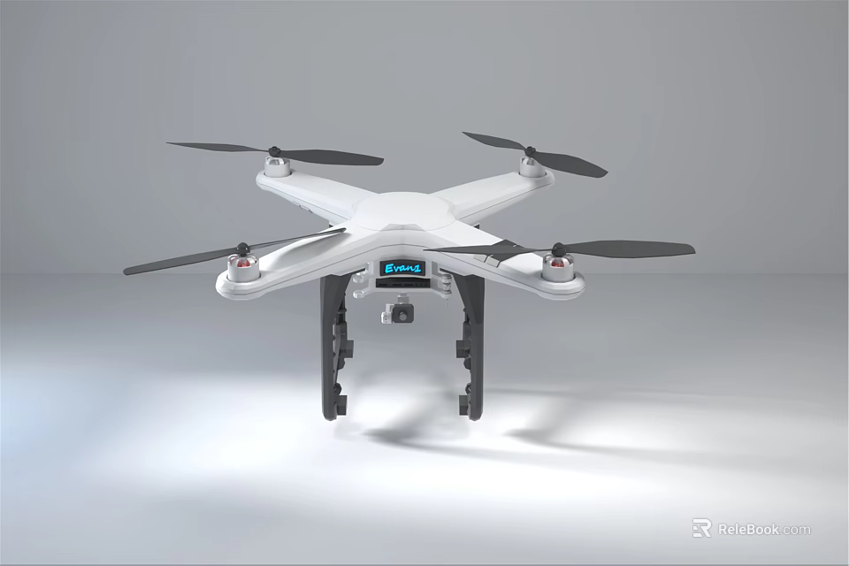 Smart Machine Drone Featuring Quadcopter Structure And Built In Camera For Aerial Tasks 3d model