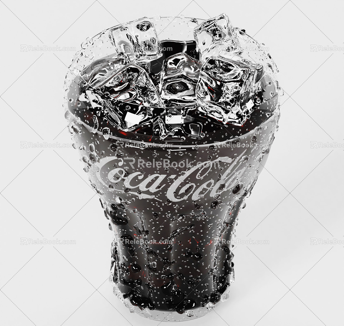 Modern Coke Ice Ice Water Coca-Cola Soda Drink Glass 3d model